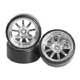 Drift 9 Spoke Wheel w/Tyre Set (5mm Offset) 1/10 (4pcs) - Chrome